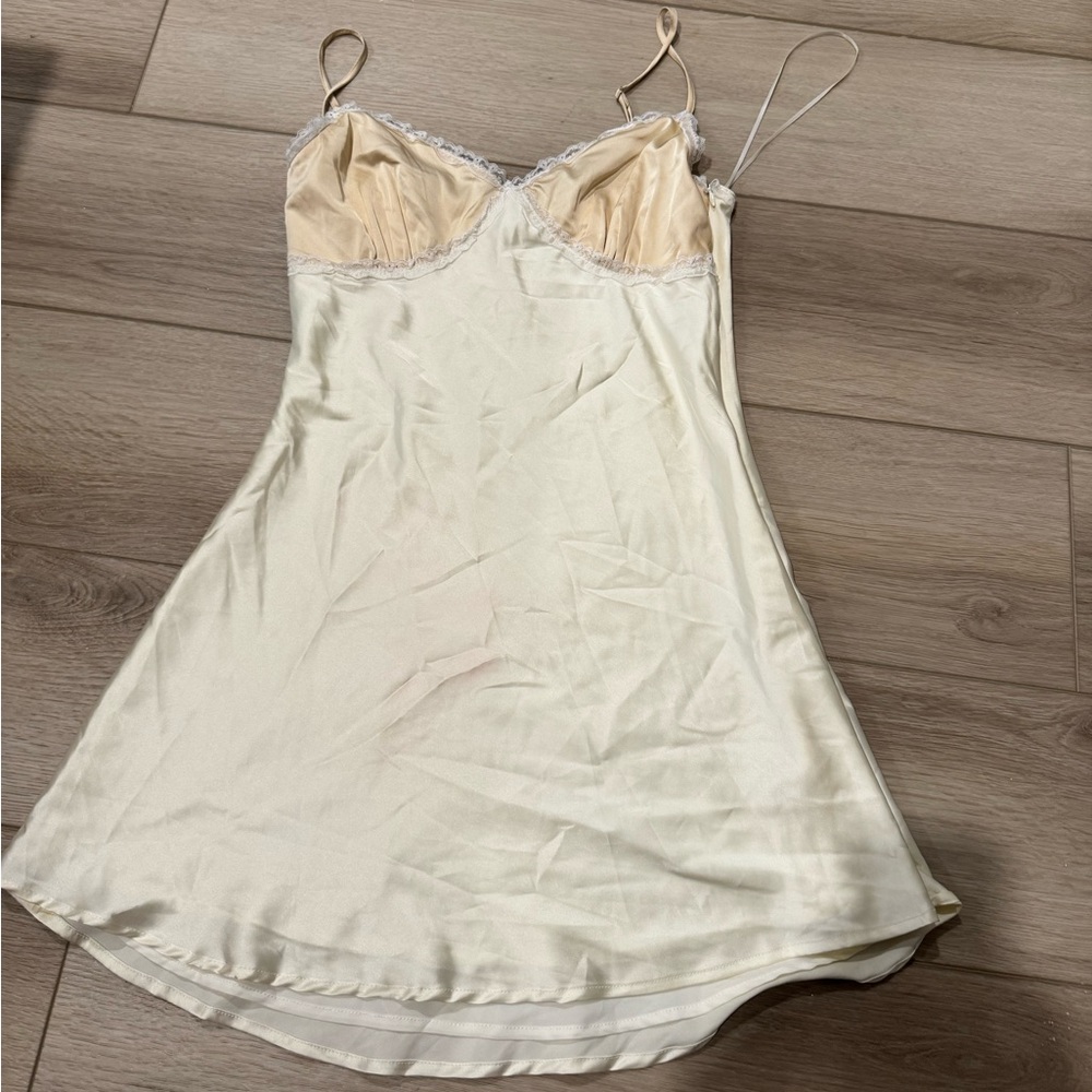 Le Lis Cream and Tan Women's Slip Dress